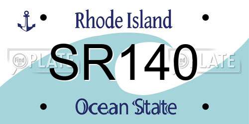 SR140 Rhode Island License Plate