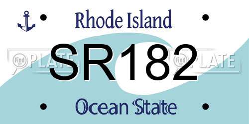 SR182 Rhode Island License Plate