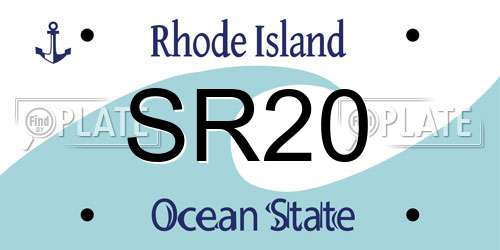 SR20 Rhode Island License Plate