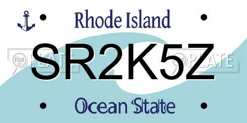 SR2K5Z Rhode Island License Plate