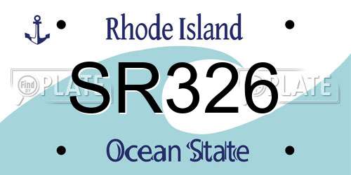 SR326 Rhode Island License Plate