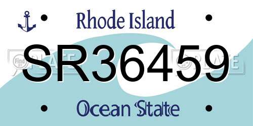 SR36459 Rhode Island License Plate