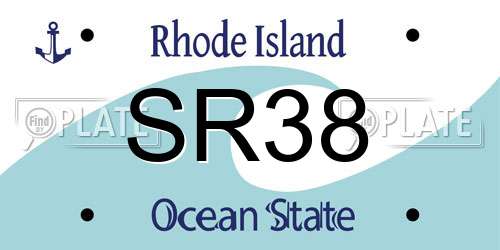 SR38 Rhode Island License Plate