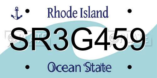 SR3G459 Rhode Island License Plate