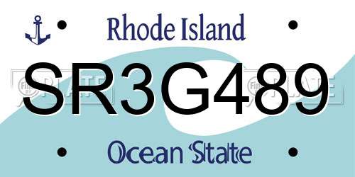SR3G489 Rhode Island License Plate