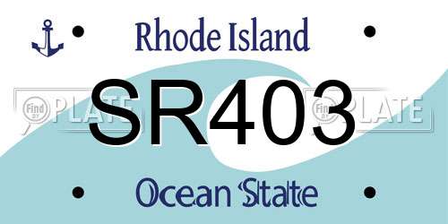 SR403 Rhode Island License Plate