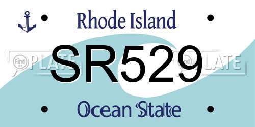 SR529 Rhode Island License Plate