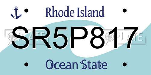 SR5P817 Rhode Island License Plate