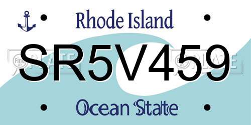 SR5V459 Rhode Island License Plate