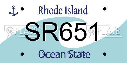 SR651 Rhode Island License Plate