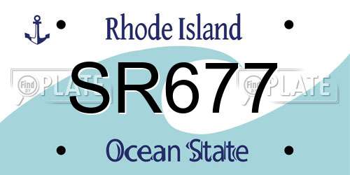 SR677 Rhode Island License Plate