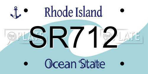 SR712 Rhode Island License Plate