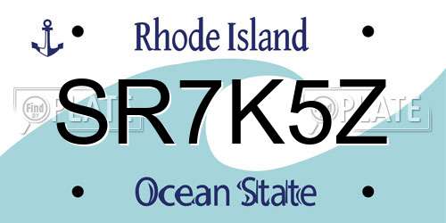 SR7K5Z Rhode Island License Plate