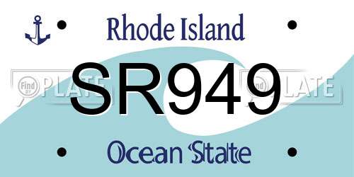 SR949 Rhode Island License Plate