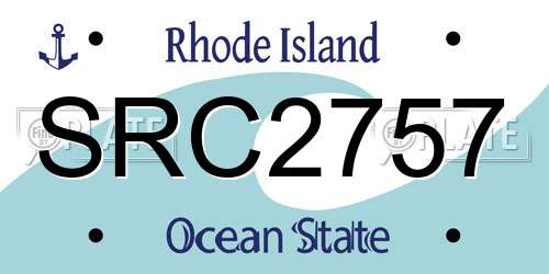 SRC2757 Rhode Island License Plate