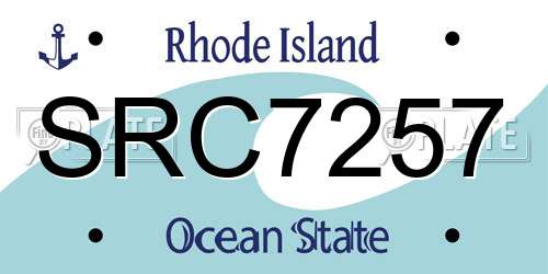SRC7257 Rhode Island License Plate
