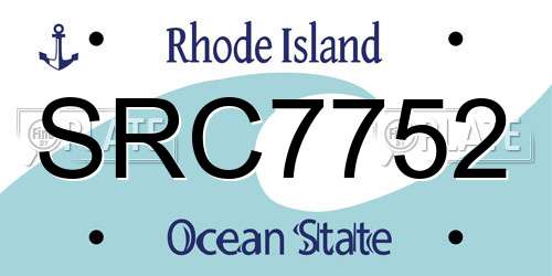 SRC7752 Rhode Island License Plate