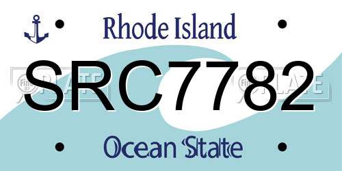 SRC7782 Rhode Island License Plate