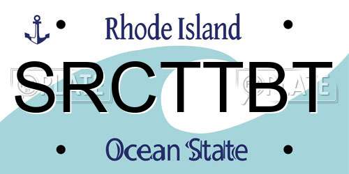 SRCTTBT Rhode Island License Plate