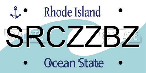SRCZZBZ Rhode Island License Plate