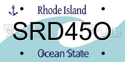 SRD45O Rhode Island License Plate