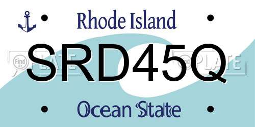 SRD45Q Rhode Island License Plate