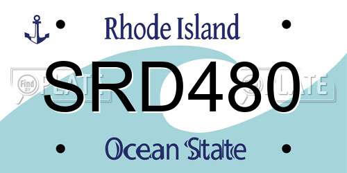 SRD480 Rhode Island License Plate