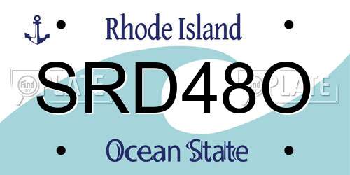 SRD48O Rhode Island License Plate