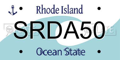SRDA50 Rhode Island License Plate