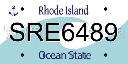 SRE6489 Rhode Island License Plate