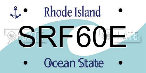SRF60E Rhode Island License Plate
