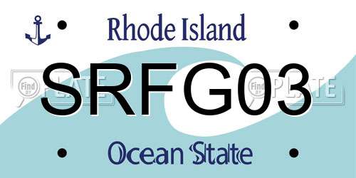SRFG03 Rhode Island License Plate