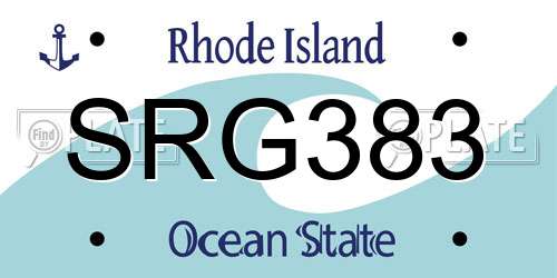 SRG383 Rhode Island License Plate