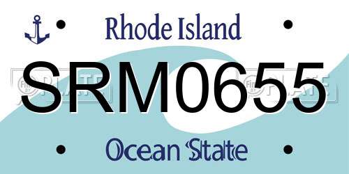 SRM0655 Rhode Island License Plate