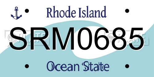 SRM0685 Rhode Island License Plate