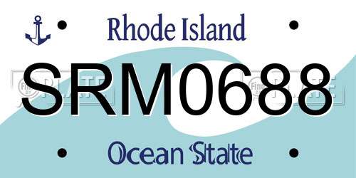 SRM0688 Rhode Island License Plate