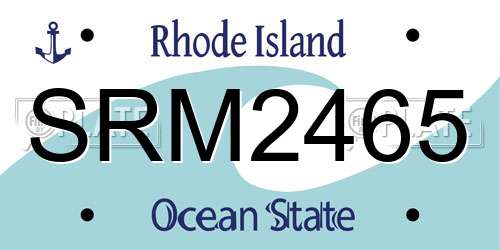 SRM2465 Rhode Island License Plate