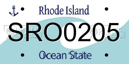 SRO0205 Rhode Island License Plate