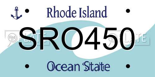 SRO450 Rhode Island License Plate