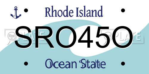 SRO45O Rhode Island License Plate