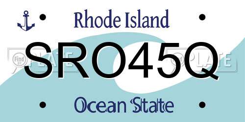SRO45Q Rhode Island License Plate