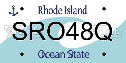 SRO48Q Rhode Island License Plate
