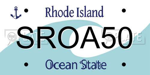 SROA50 Rhode Island License Plate
