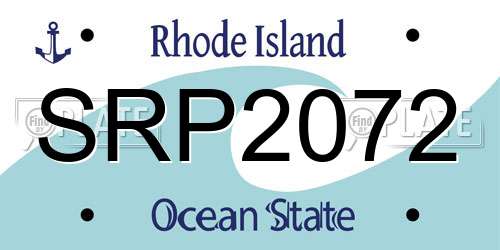 SRP2072 Rhode Island License Plate