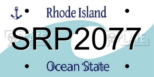 SRP2077 Rhode Island License Plate