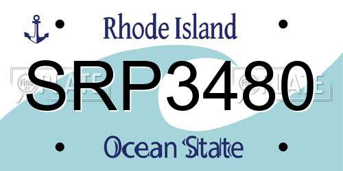 SRP3480 Rhode Island License Plate