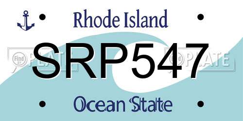 SRP547 Rhode Island License Plate