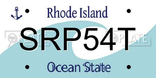 SRP54T Rhode Island License Plate