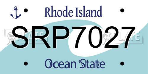 SRP7027 Rhode Island License Plate