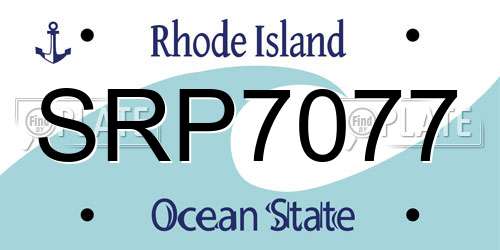 SRP7077 Rhode Island License Plate